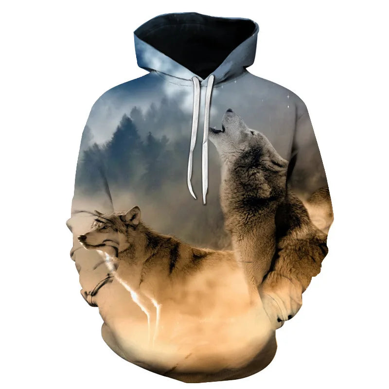 Galaxy Wolf Hoodie – Fashion Pullover, Spring/Autumn Sweatshirt