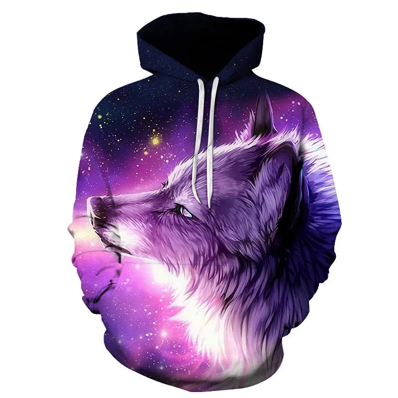 Galaxy Wolf Hoodie – Fashion Pullover, Spring/Autumn Sweatshirt