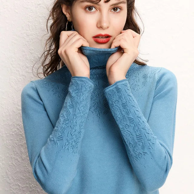 Women’s Cashmere Cotton Turtleneck Sweater