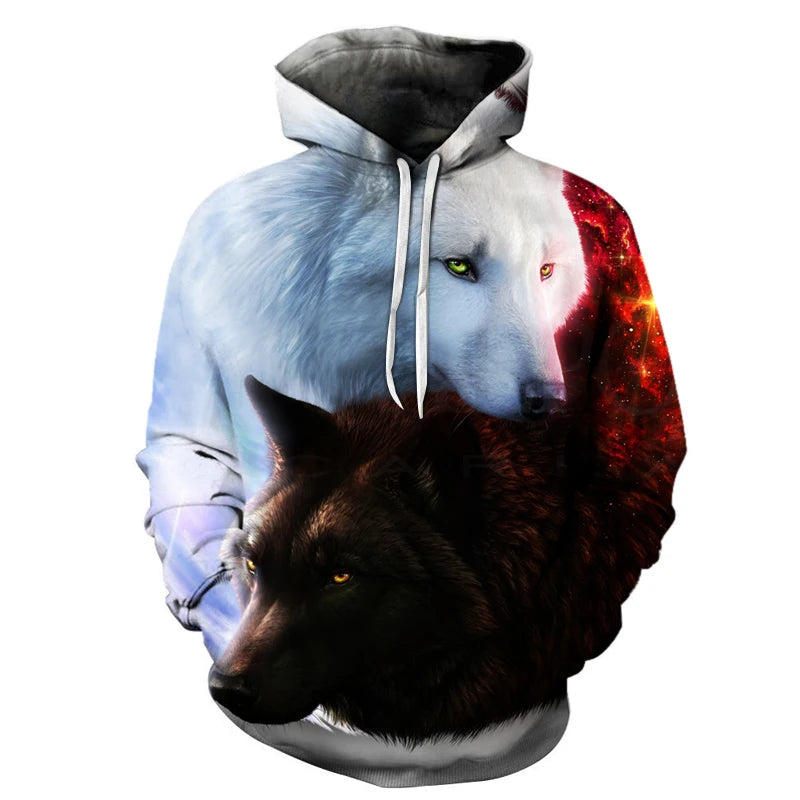 Galaxy Wolf Hoodie – Fashion Pullover, Spring/Autumn Sweatshirt