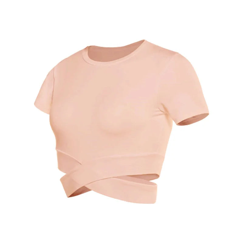 Women's Seamless Yoga Crop Top/Breathable Quick-Dry Gym Shirt