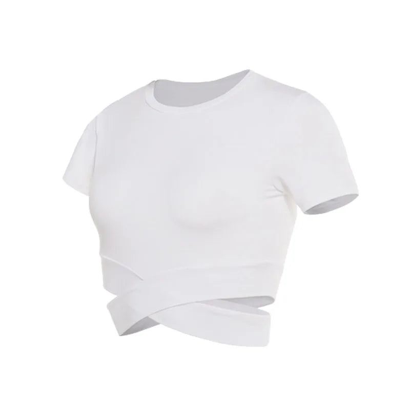 Women's Seamless Yoga Crop Top/Breathable Quick-Dry Gym Shirt