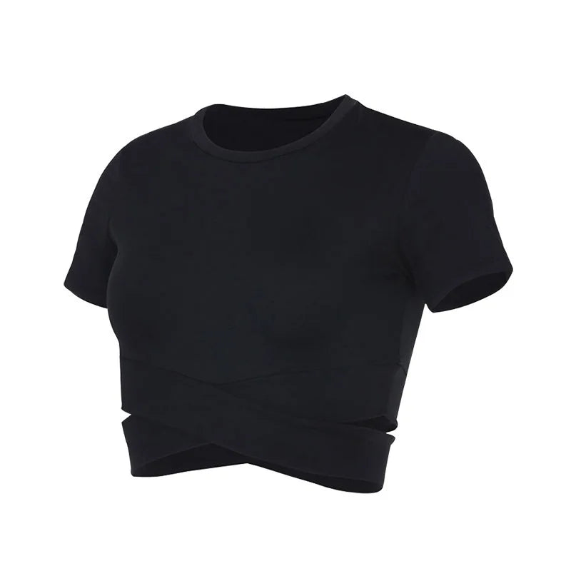 Women's Seamless Yoga Crop Top/Breathable Quick-Dry Gym Shirt