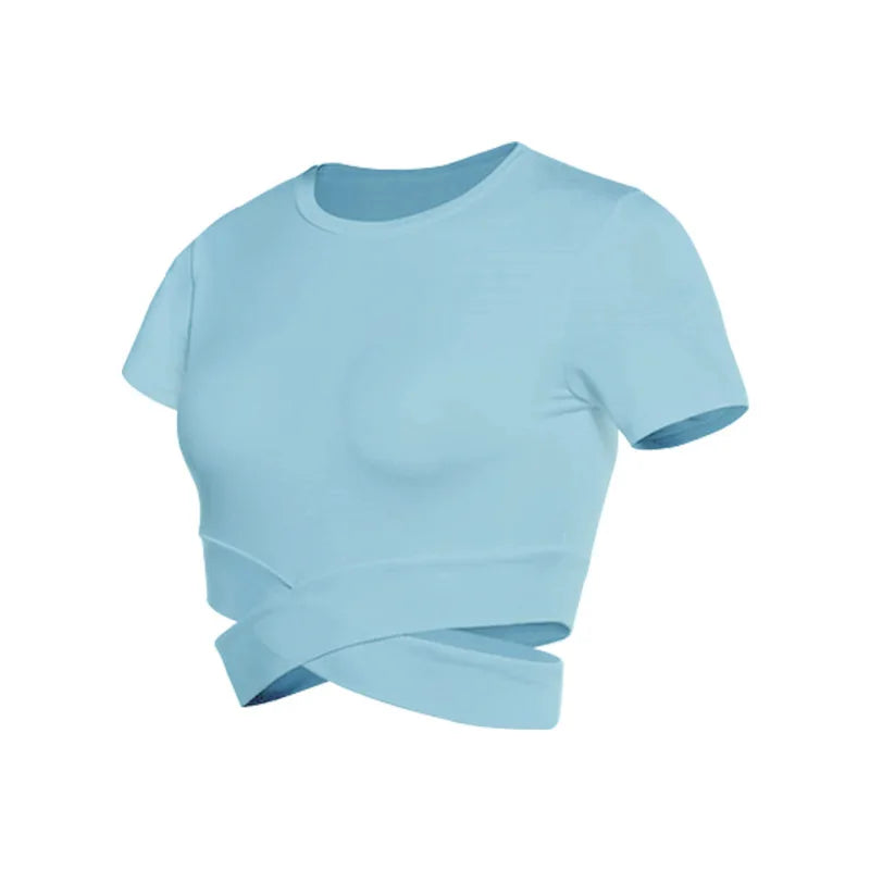 Women's Seamless Yoga Crop Top/Breathable Quick-Dry Gym Shirt