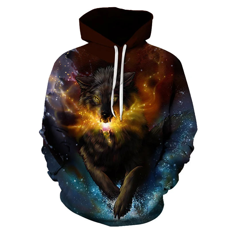 Galaxy Wolf Hoodie – Fashion Pullover, Spring/Autumn Sweatshirt