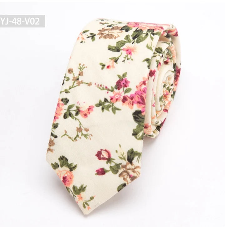 Men’s Floral Cotton Necktie