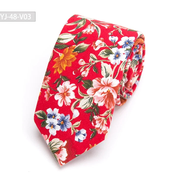 Men’s Floral Cotton Necktie