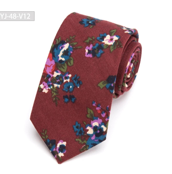 Men’s Floral Cotton Necktie