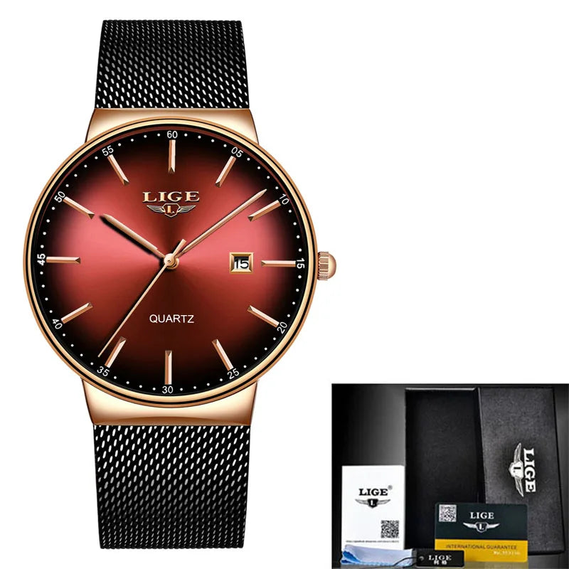 LIGE Classic Women's Rose Gold Quartz Watch