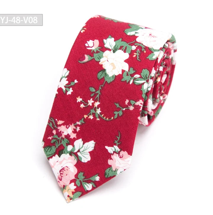 Men’s Floral Cotton Necktie