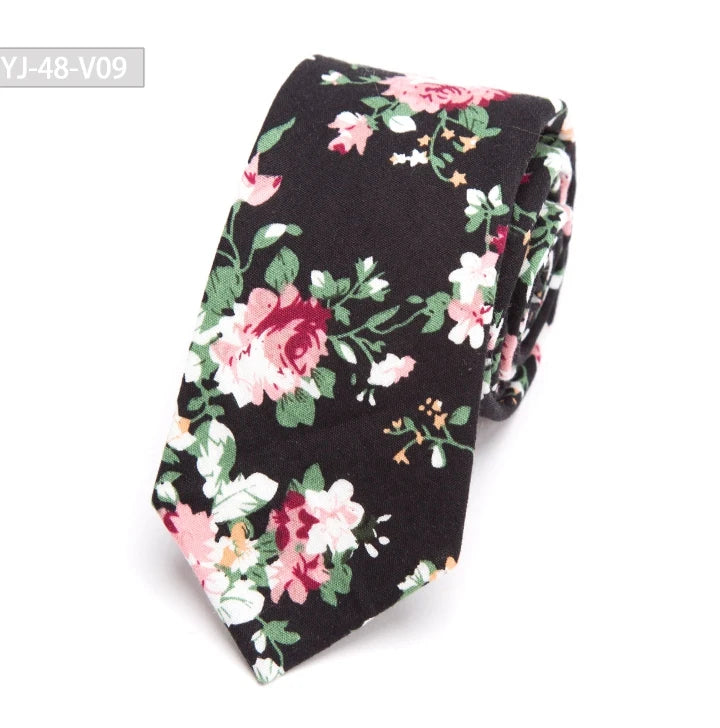Men’s Floral Cotton Necktie
