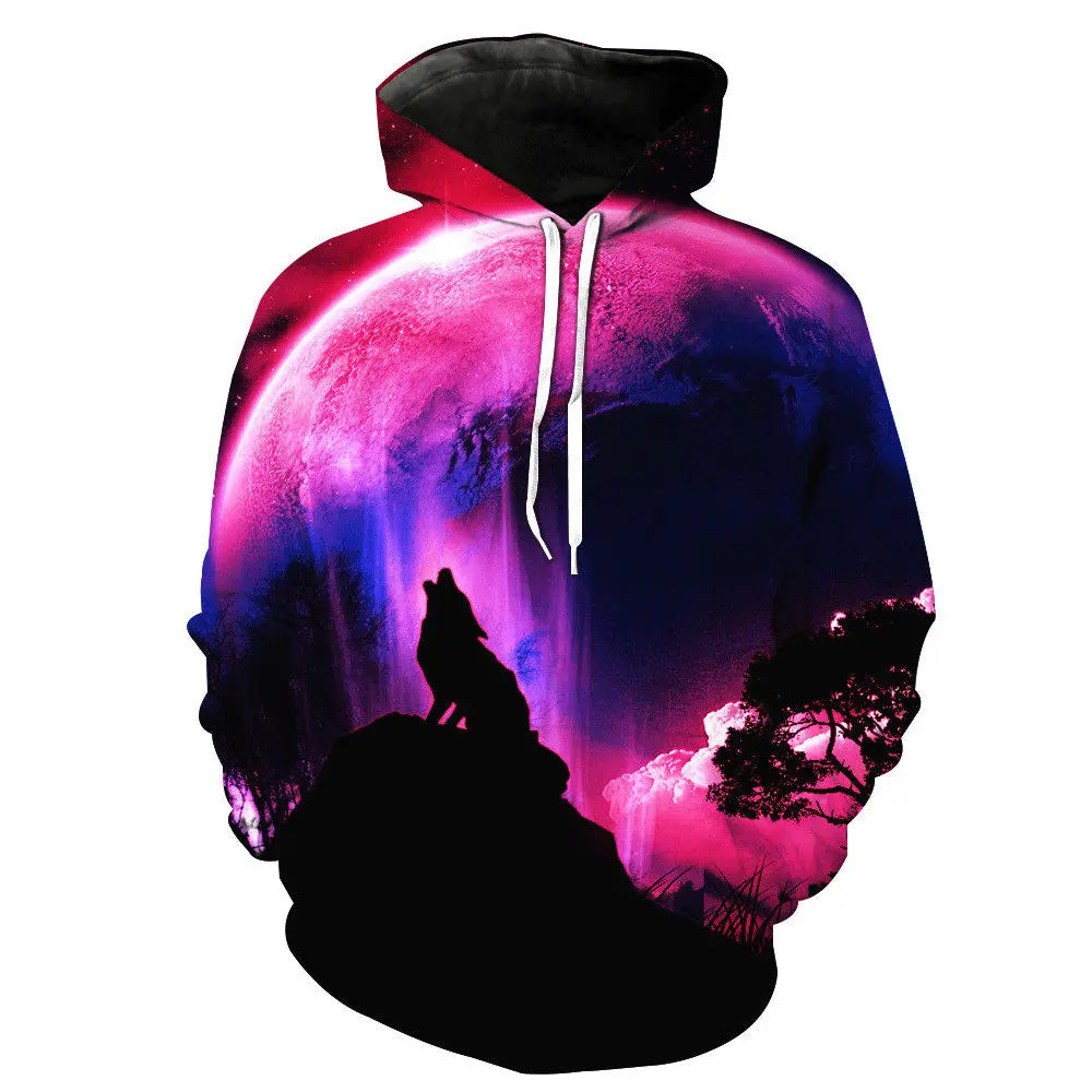 Galaxy Wolf Hoodie – Fashion Pullover, Spring/Autumn Sweatshirt
