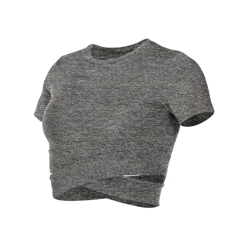 Women's Seamless Yoga Crop Top/Breathable Quick-Dry Gym Shirt