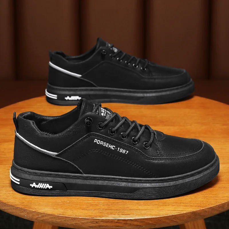Men’s Thick Sole Leather Sneakers
