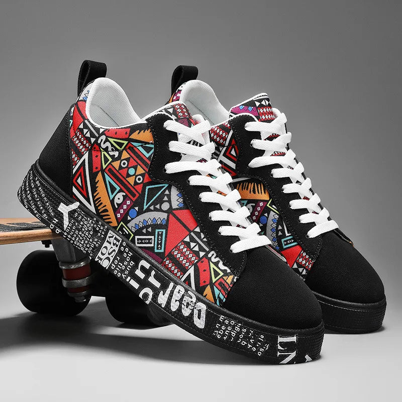 Men's Graffiti Platform Board Sneakers