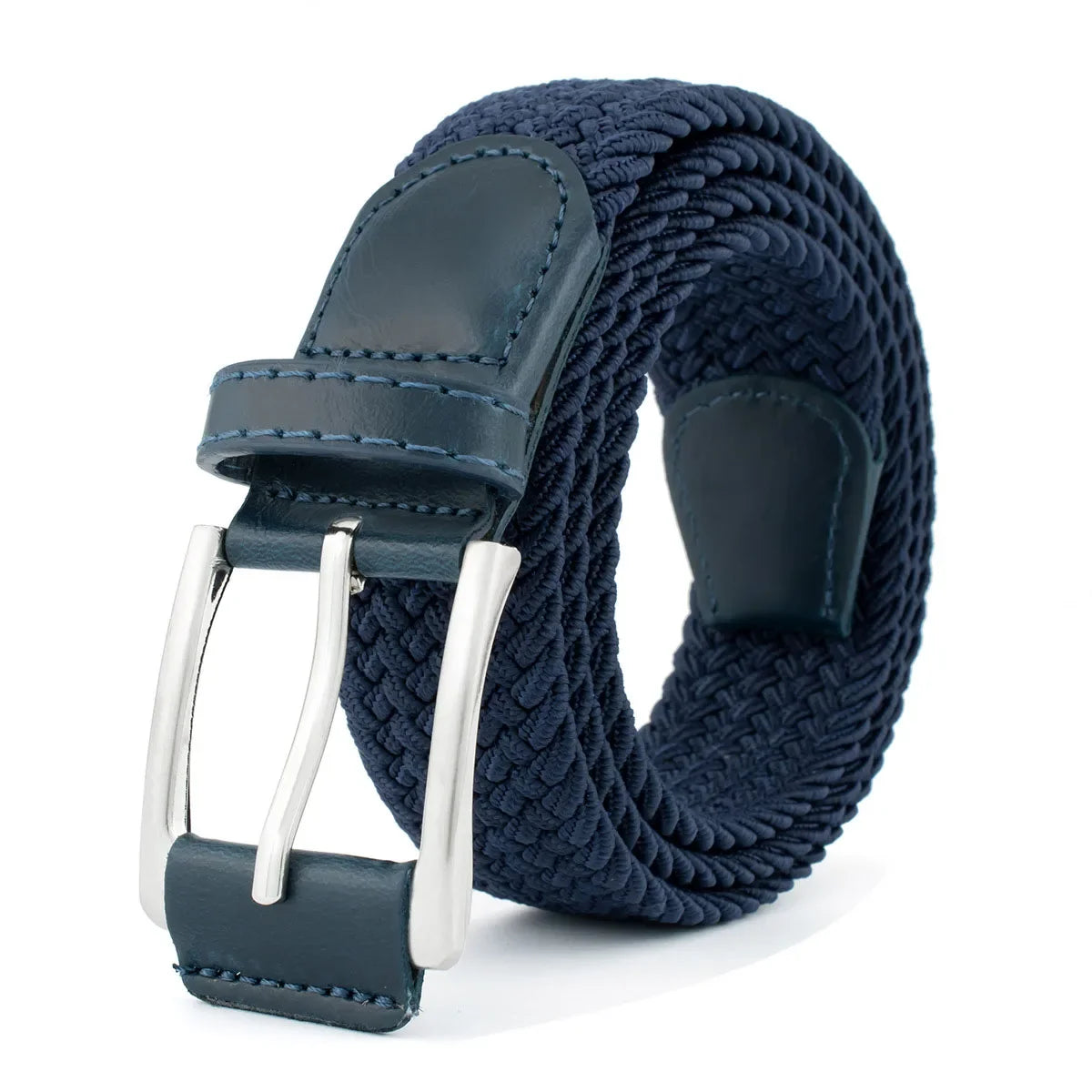 Stretch Woven Alloy Pin Buckle Belt for Men & Women