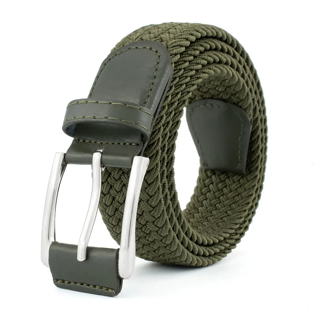 Stretch Woven Alloy Pin Buckle Belt for Men & Women