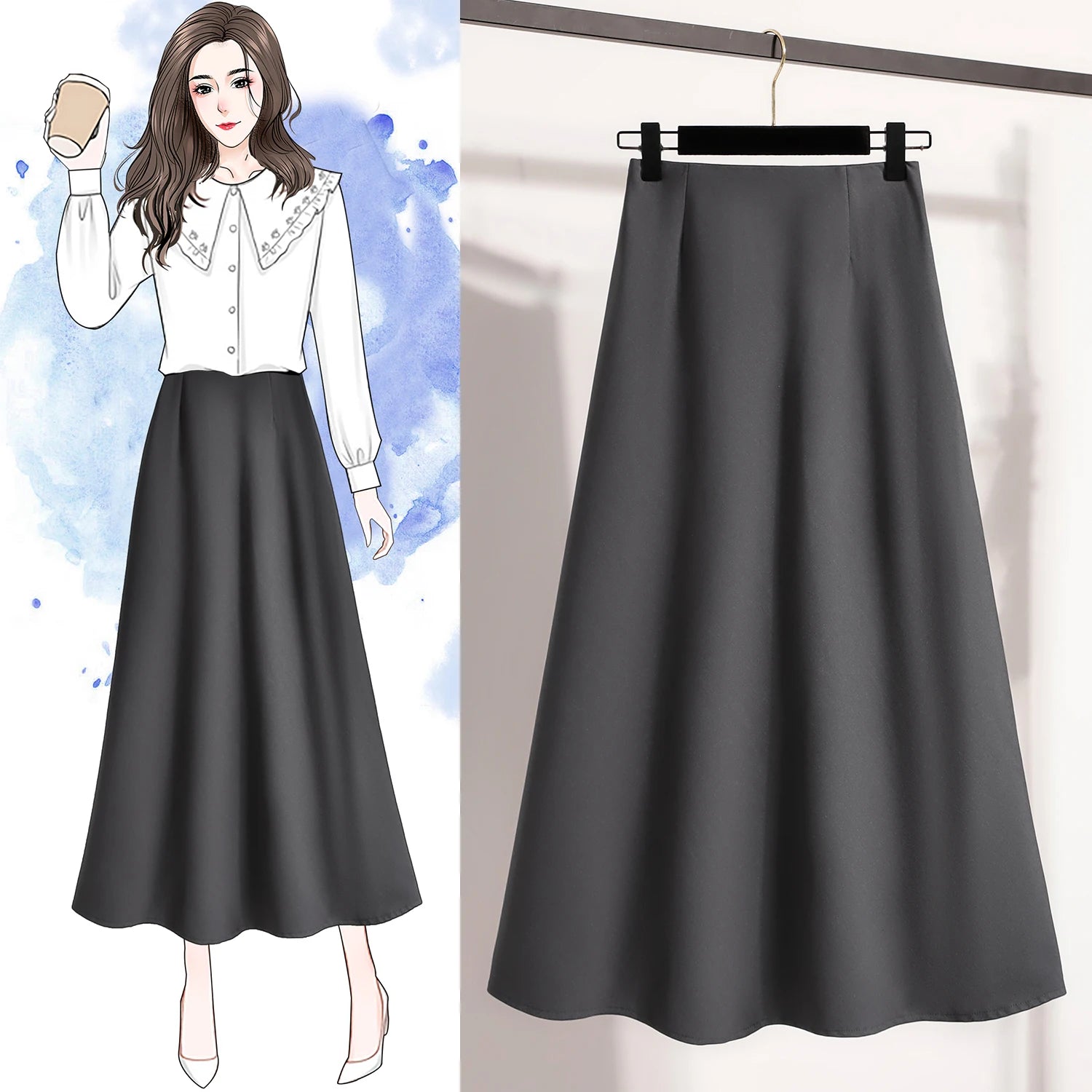 Women’s High Waist A-Line Mini Skirt