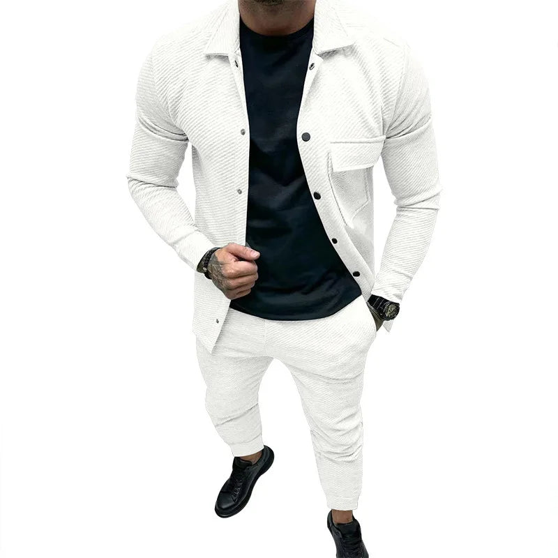 Men's Twill Two-Piece Suit Set