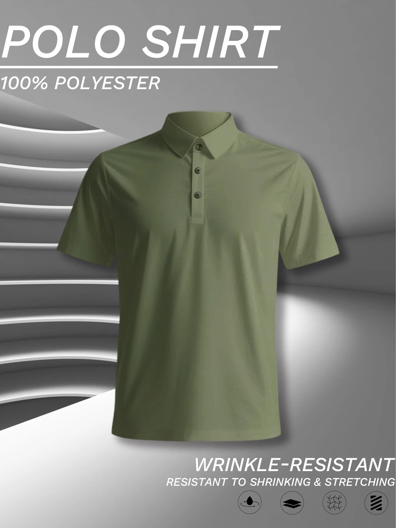 Men’s Polyester Polo Shirt, Multi-Color, Business & Casual Wear