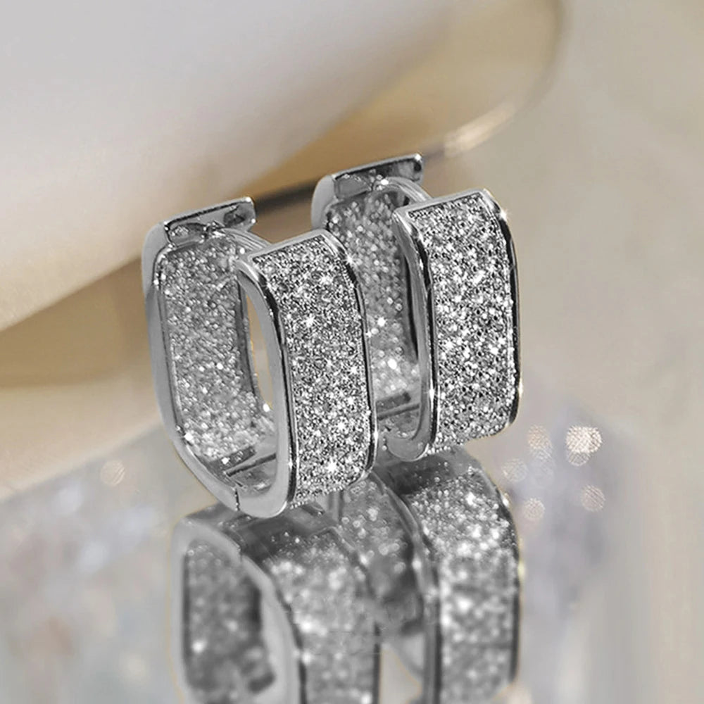 Pavé CZ Hoop Earrings