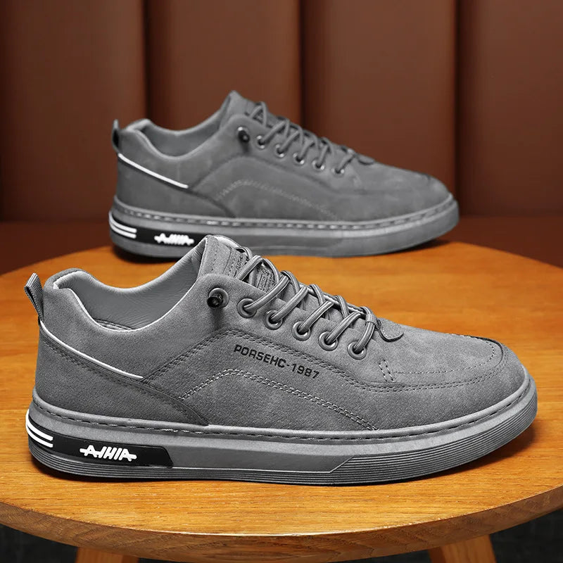 Men’s Thick Sole Leather Sneakers