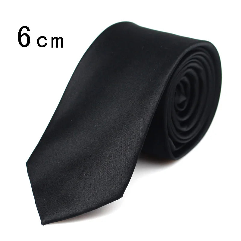 Men’s Classic Black Silk Necktie, Wedding & Business