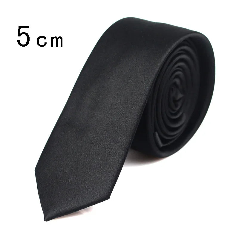 Men’s Classic Black Silk Necktie, Wedding & Business