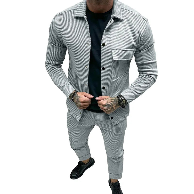Men's Twill Two-Piece Suit Set