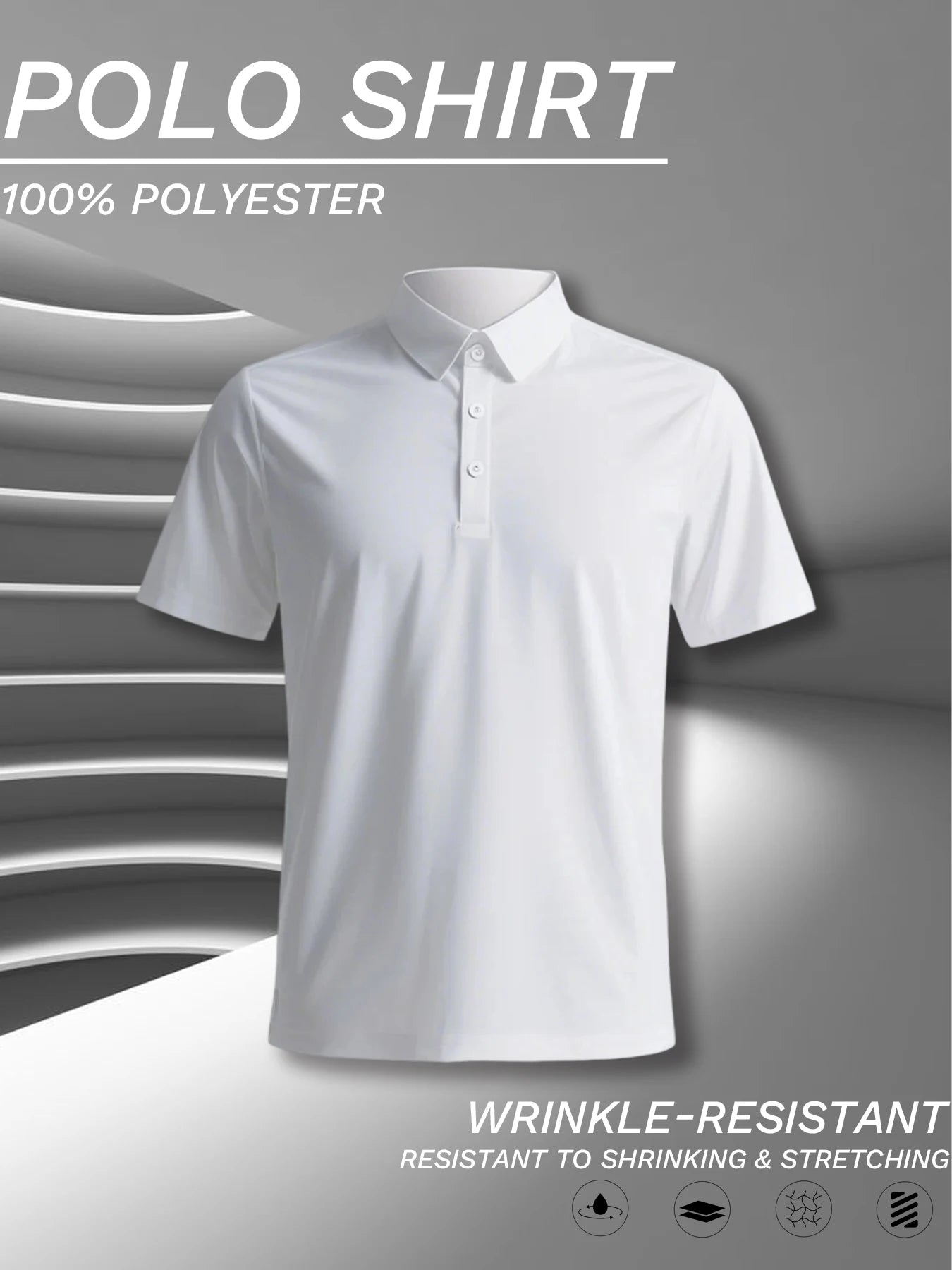 Men’s Polyester Polo Shirt, Multi-Color, Business & Casual Wear