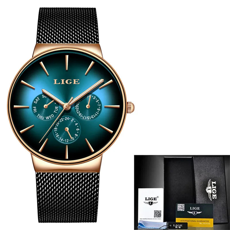 LIGE Classic Women's Rose Gold Quartz Watch