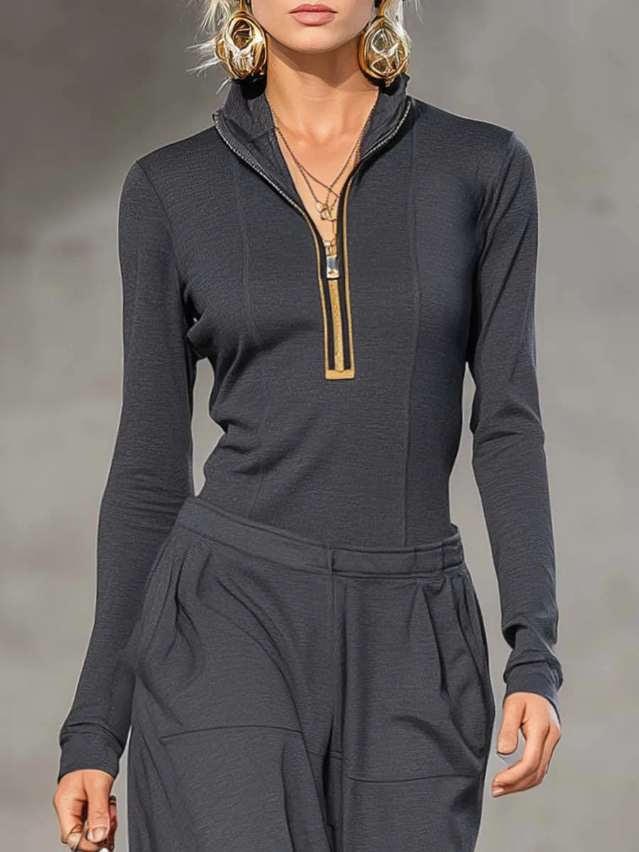 Women’s Long Sleeve Slim-Fit Overalls