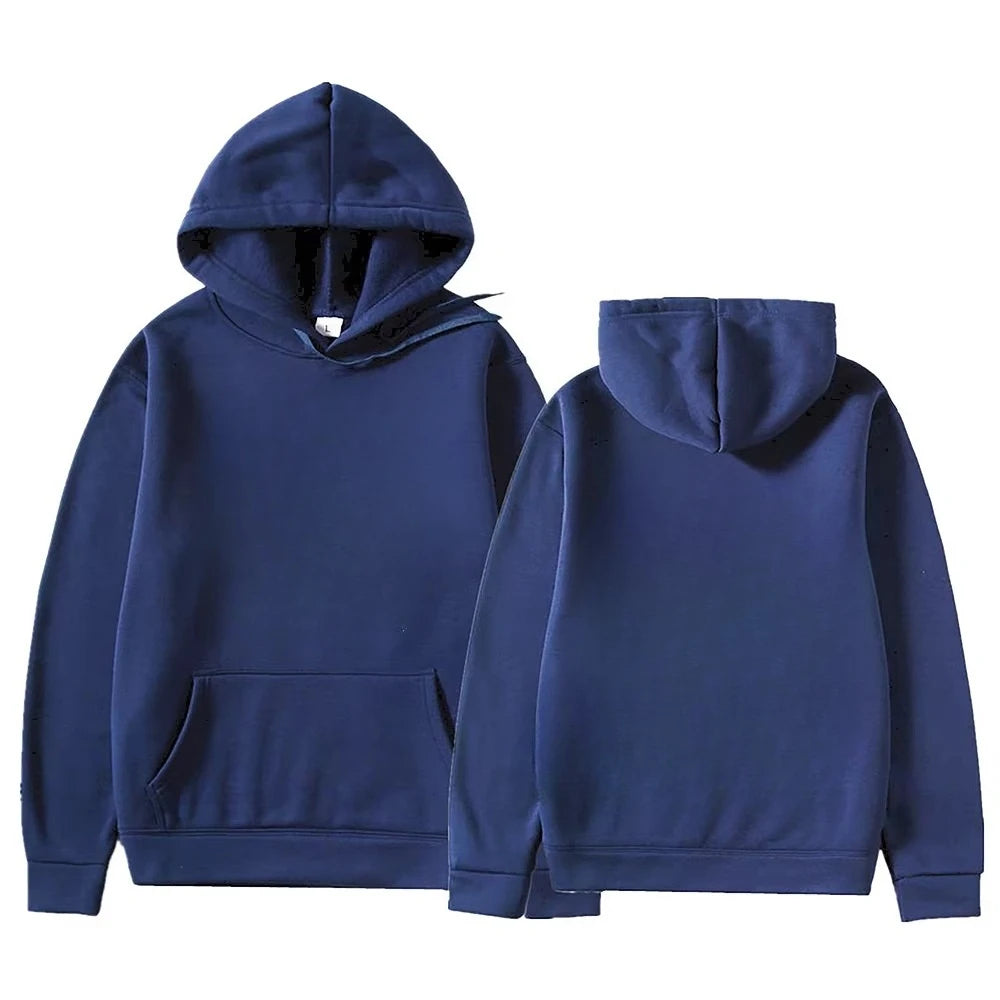 Unisex Sports Hoodie – Solid Color, Autumn/Winter Casual Sweatshirt