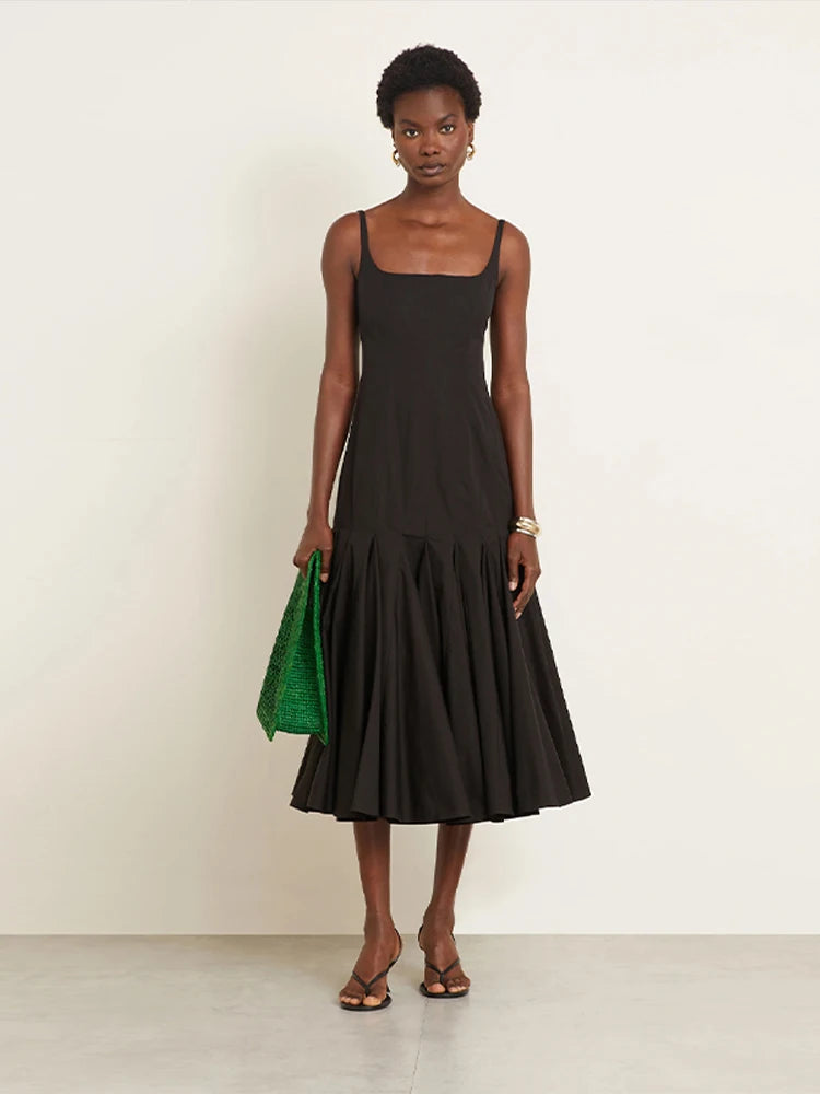 Women’s Suspender Square Collar Dress