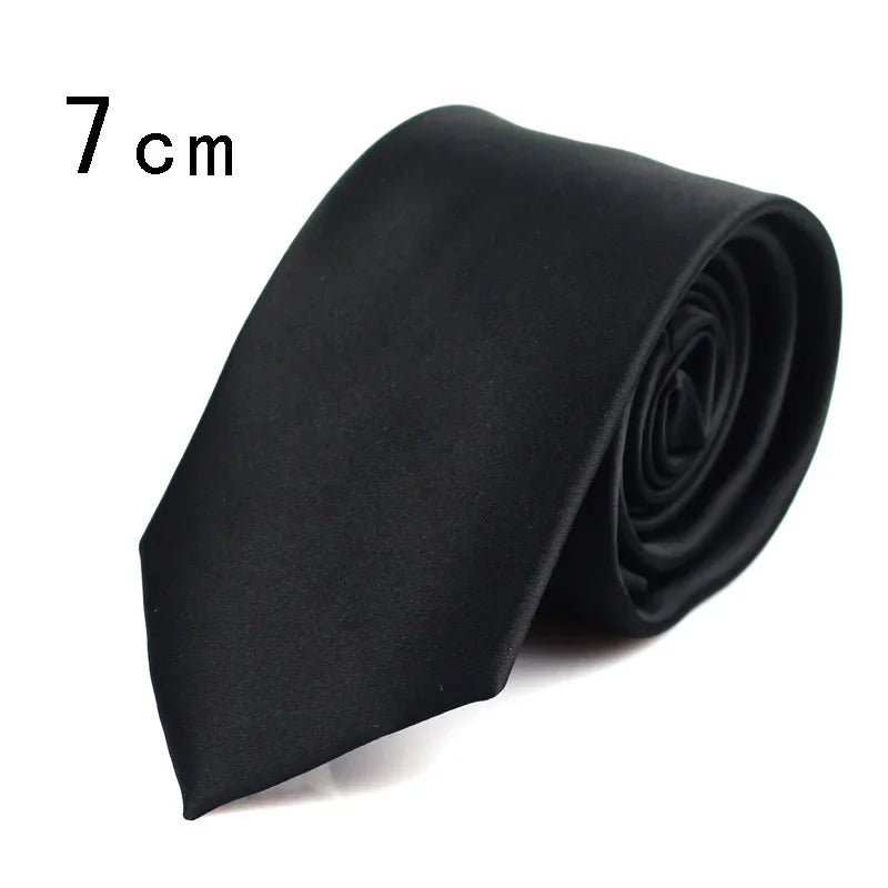 Men’s Classic Black Silk Necktie, Wedding & Business