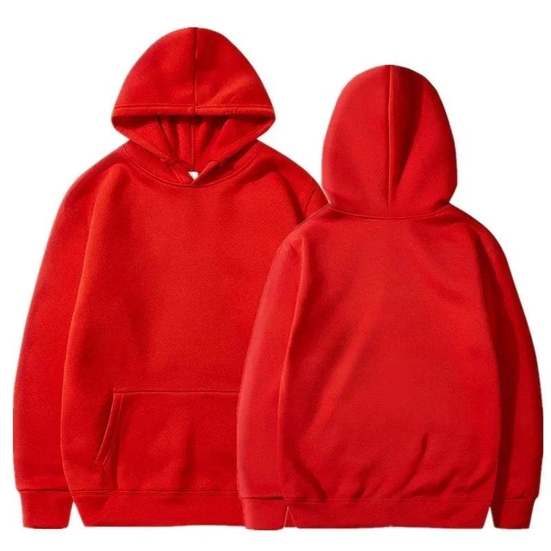 Unisex Sports Hoodie – Solid Color, Autumn/Winter Casual Sweatshirt