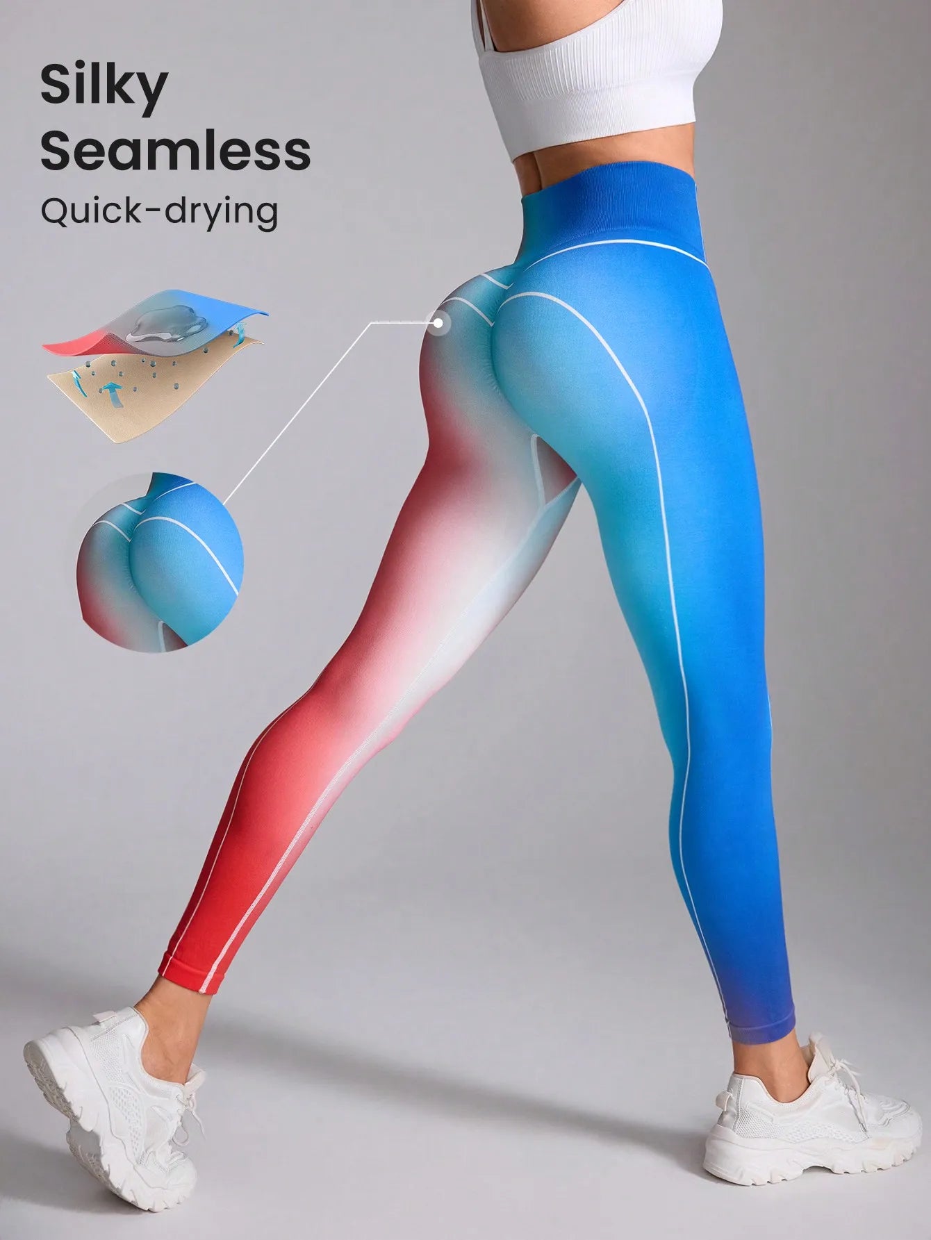 Women's Seamless Yoga Leggings High-Waist Ankle-Length Gym Pants