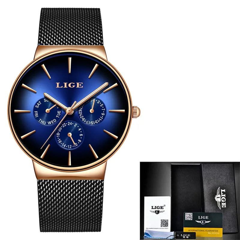 LIGE Classic Women's Rose Gold Quartz Watch