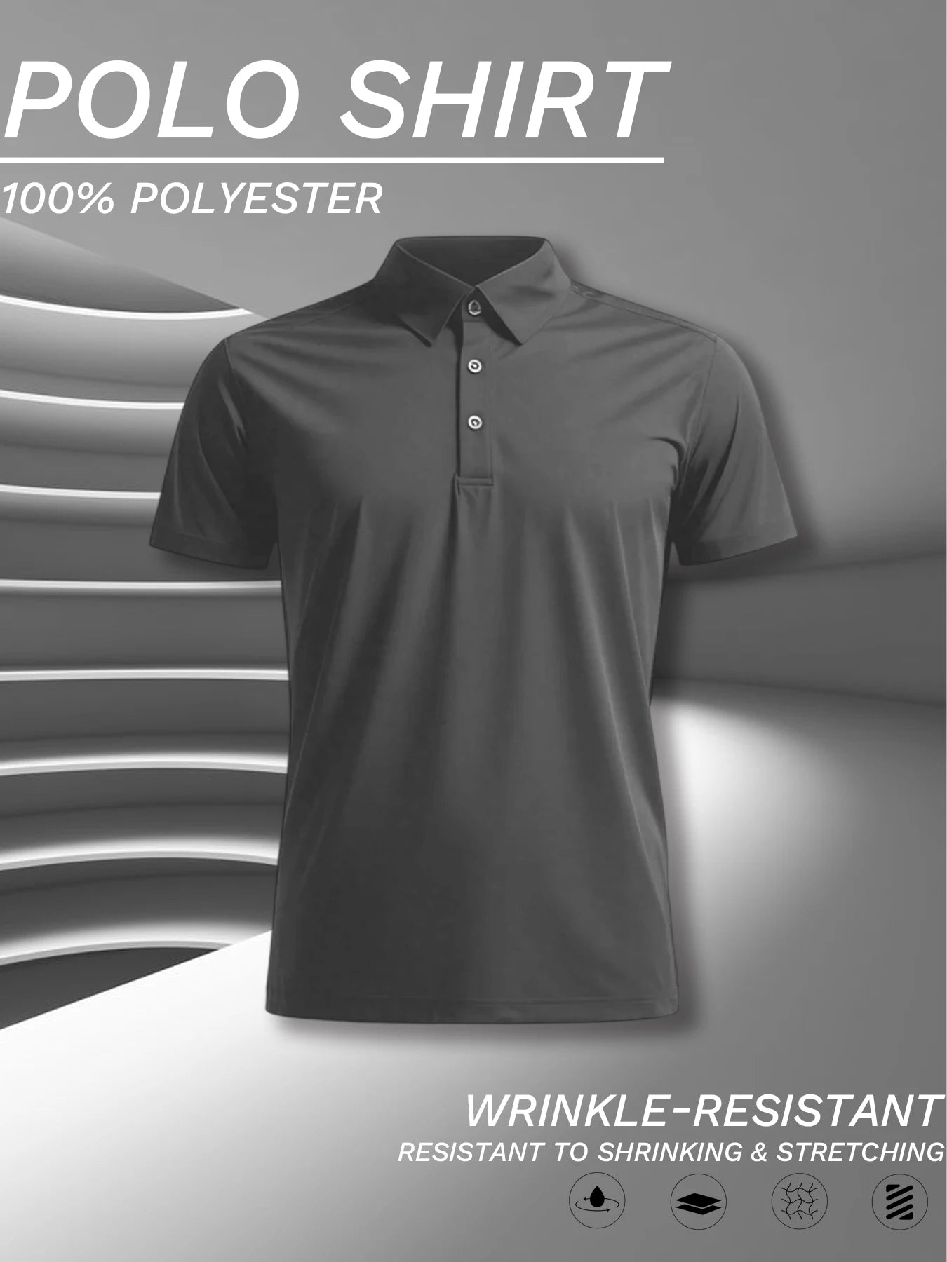 Men’s Polyester Polo Shirt, Multi-Color, Business & Casual Wear