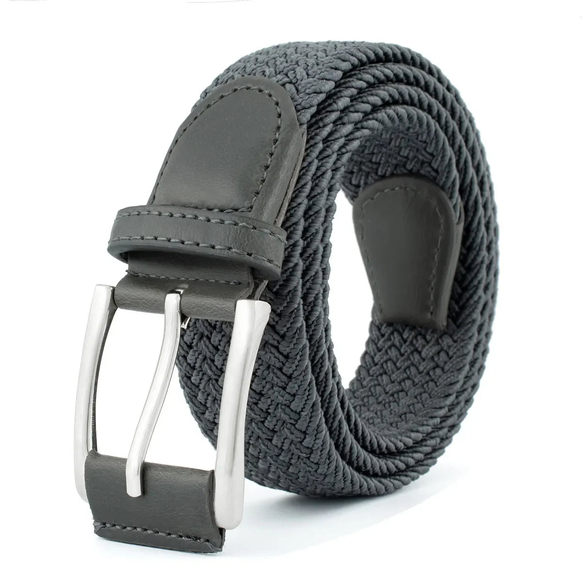Stretch Woven Alloy Pin Buckle Belt for Men & Women