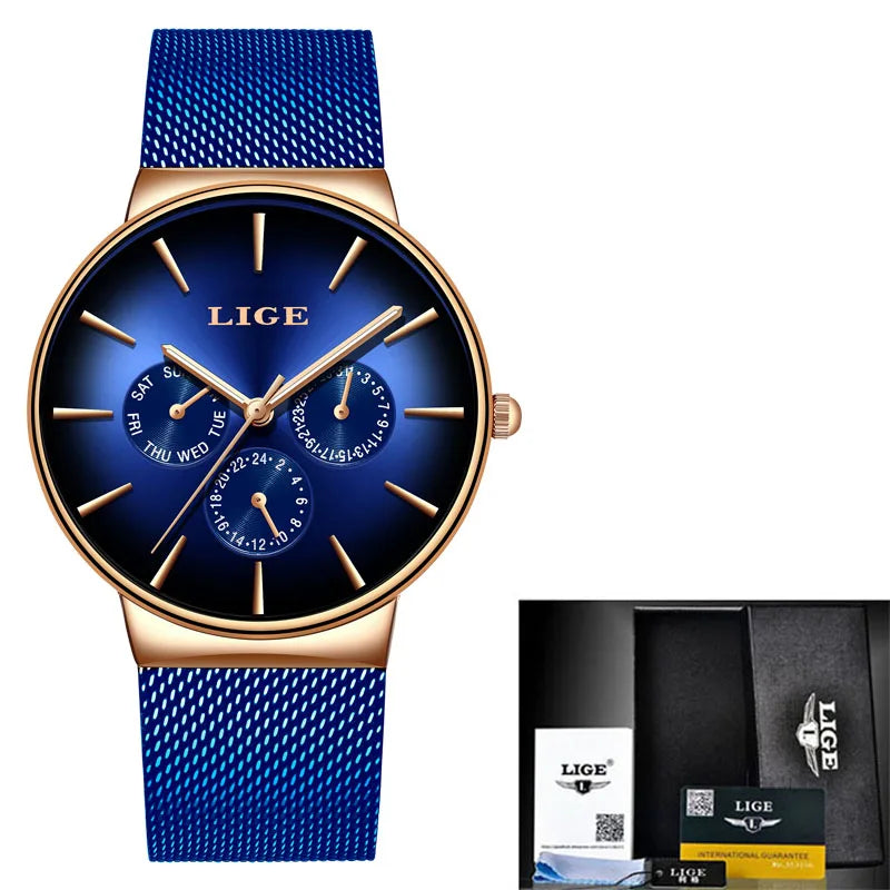 LIGE Classic Women's Rose Gold Quartz Watch