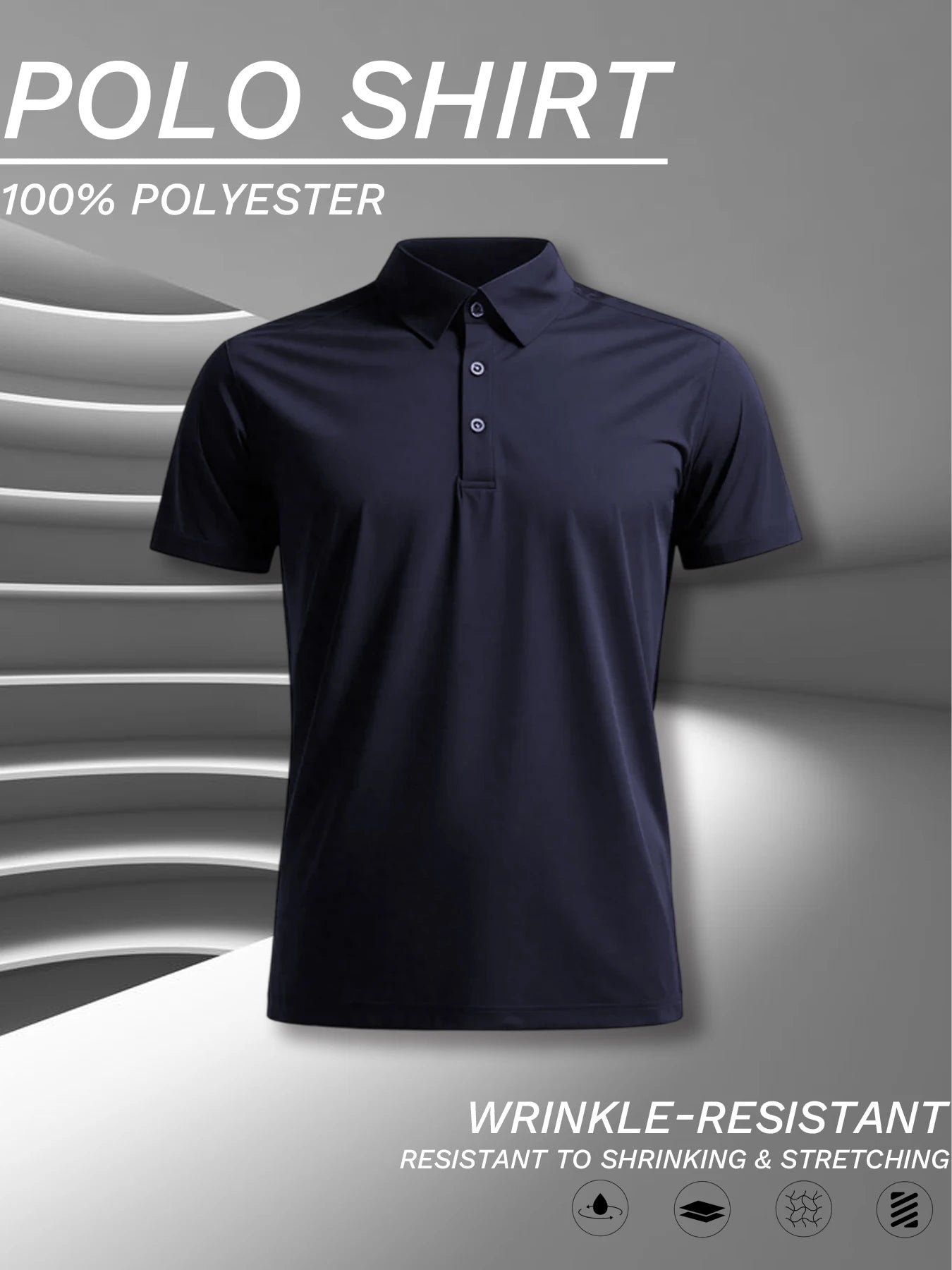 Men’s Polyester Polo Shirt, Multi-Color, Business & Casual Wear