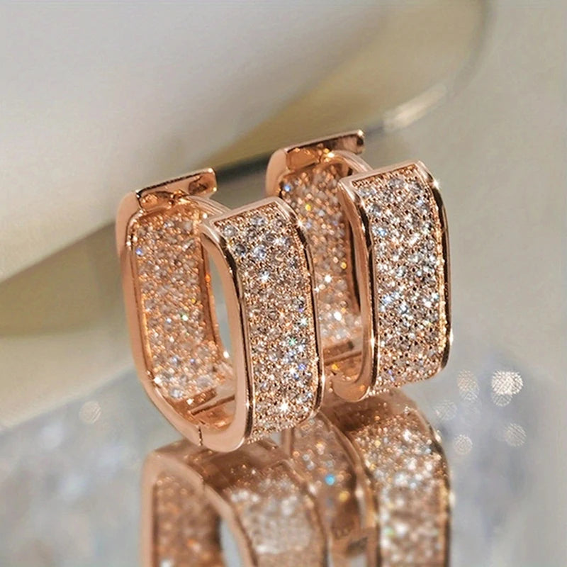 Pavé CZ Hoop Earrings
