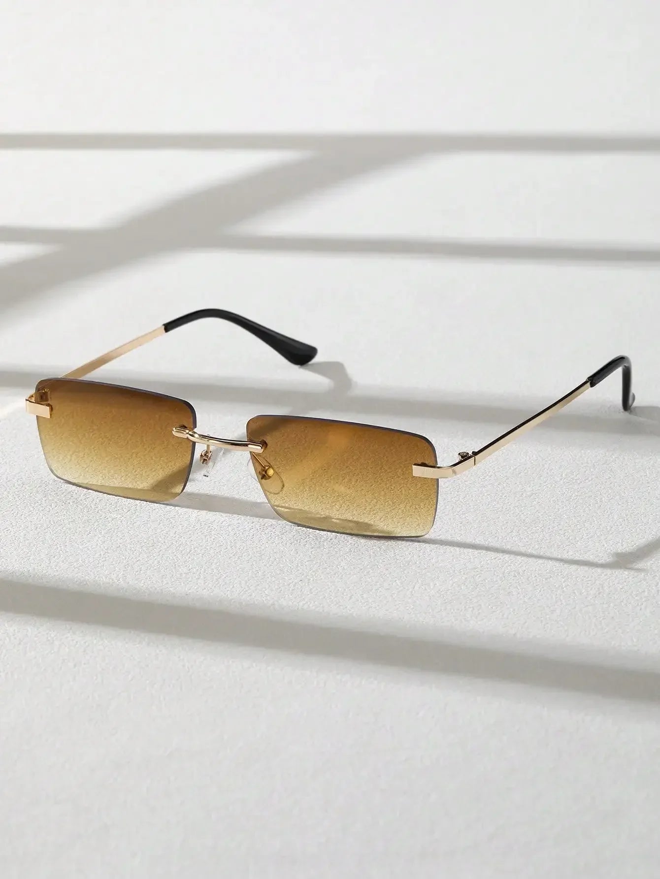 Unisex Metal Rimless Square Sunglasses