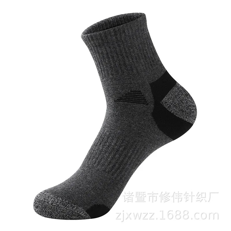 Men's socks autumn and winter mid-tube basketball sports socks high-quality pure cotton comfortable breathable cotton socks