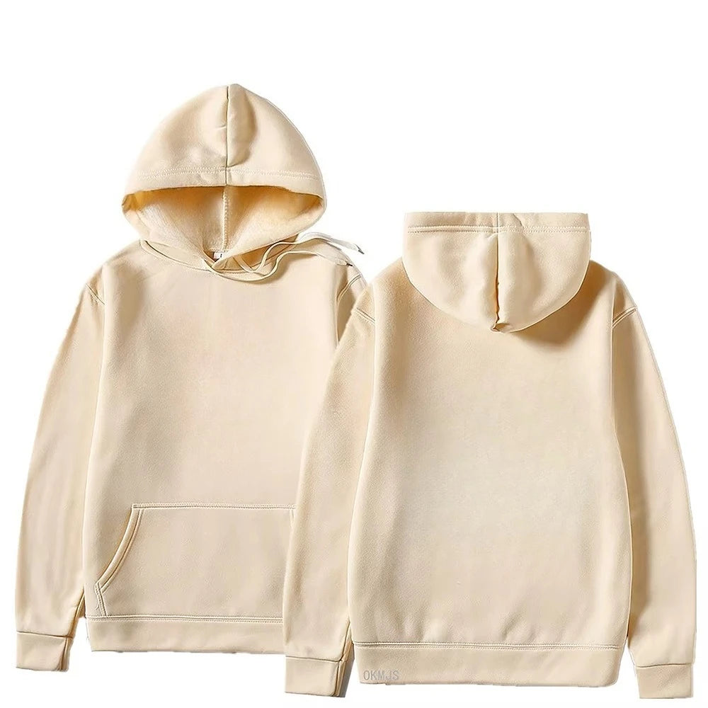 Unisex Sports Hoodie – Solid Color, Autumn/Winter Casual Sweatshirt