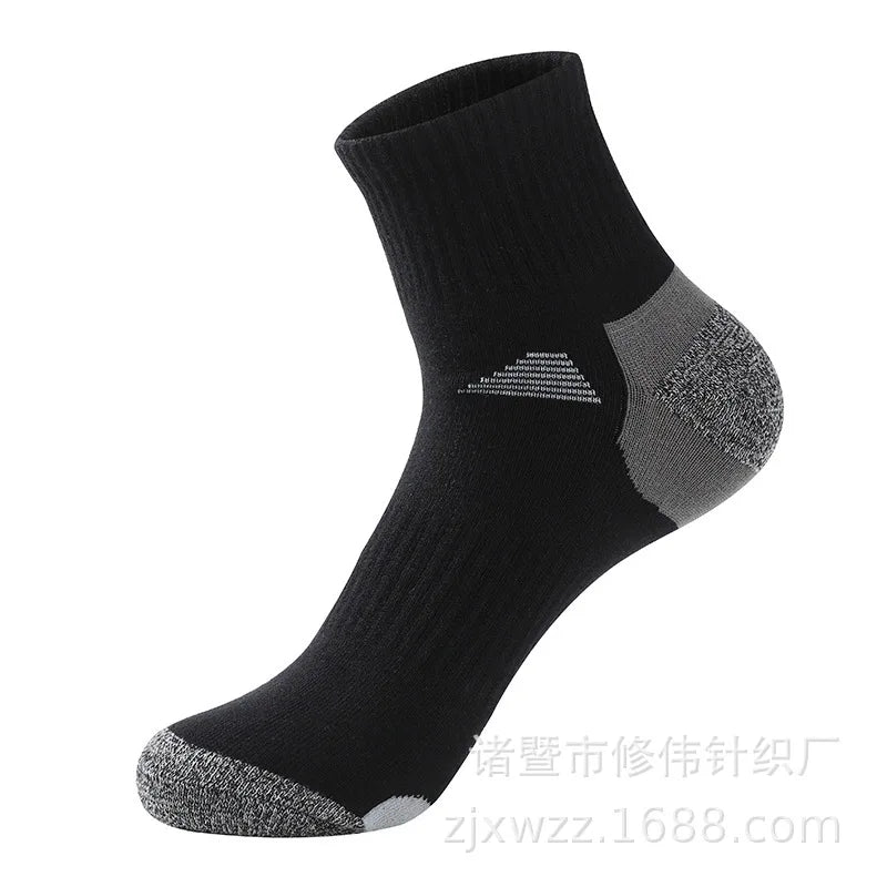 Men's socks autumn and winter mid-tube basketball sports socks high-quality pure cotton comfortable breathable cotton socks