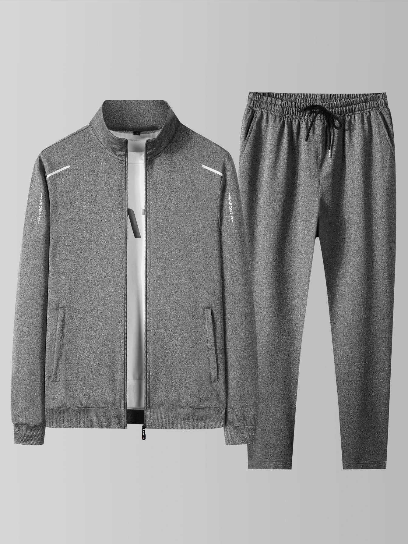 Men's Zip-Up Tracksuit Set