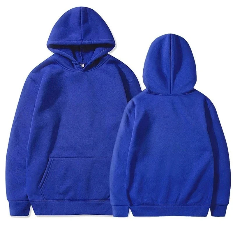Unisex Sports Hoodie – Solid Color, Autumn/Winter Casual Sweatshirt