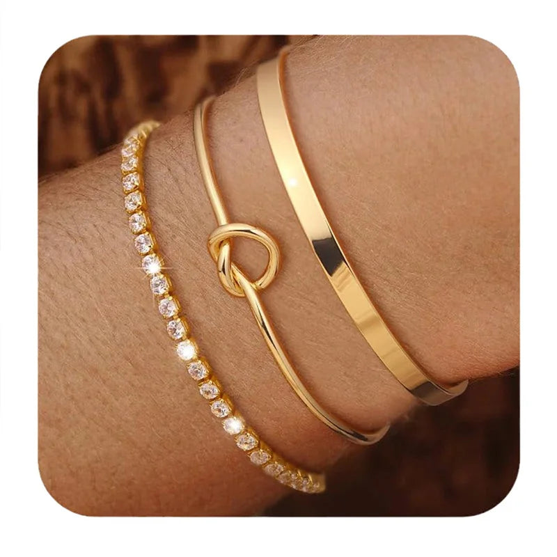 Women's Stainless Steel Bangle Set